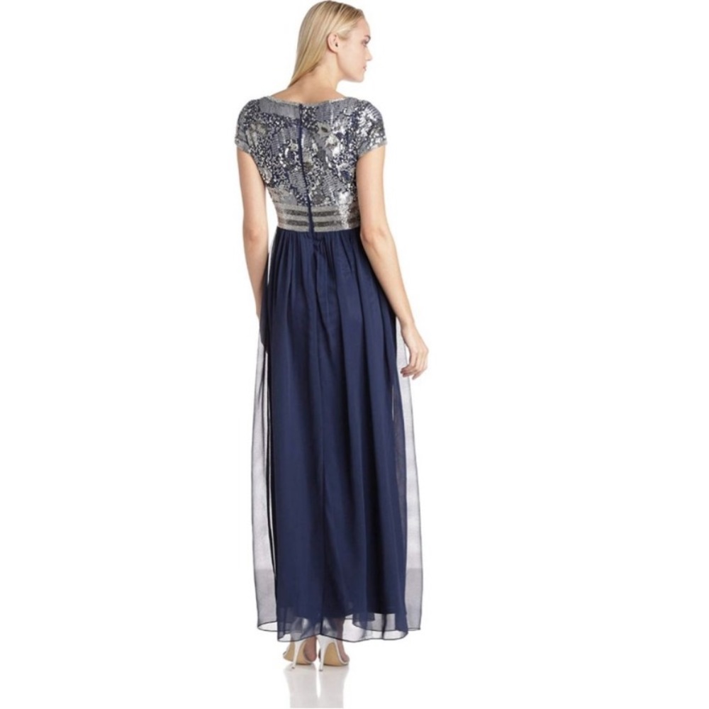 Adrianna Papell sequin long navy dress - Picture 10 of 12